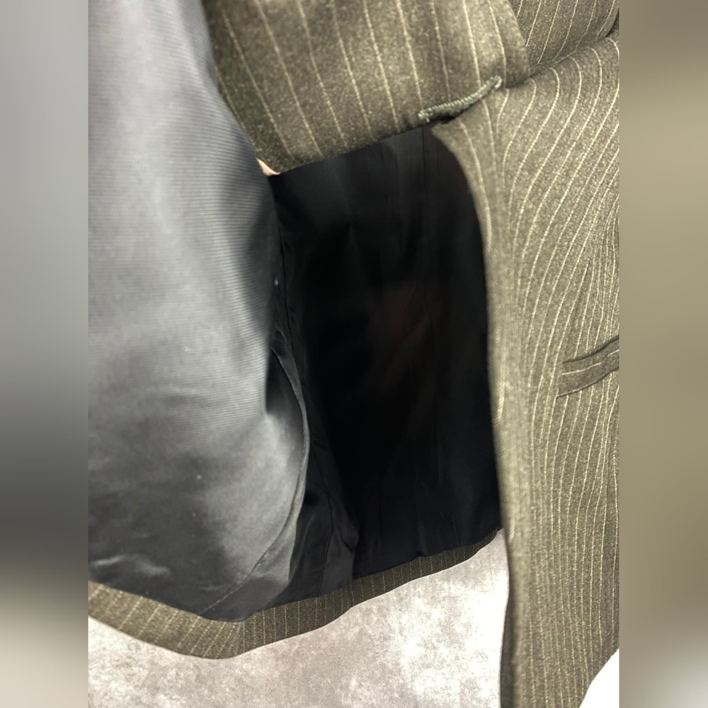 Zara Basic Gray Pinstripe Blazer Jacket Women's S… - image 3